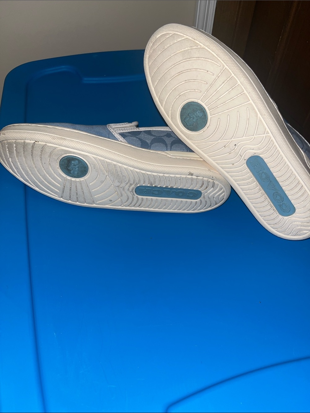 Coach Light Blue Signature Slip-On Shoes - Picture 7 of 7